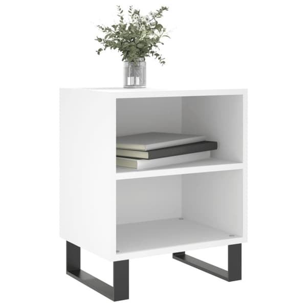 vidaXL Nattbord 2 stk hvit 40x30x50 cm konstruert tre