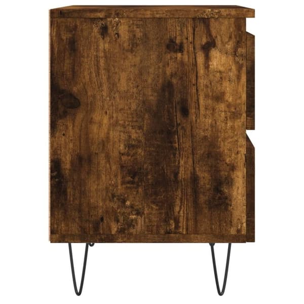 vidaXL sengeborde 2 stk. 40x35x50 cm konstrueret træ røget egetræ