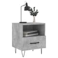 Miniatyrbilde 3 av 11: vidaXL Nattbord 2 stk betonggrå 40x35x47,5 cm konstruert tre