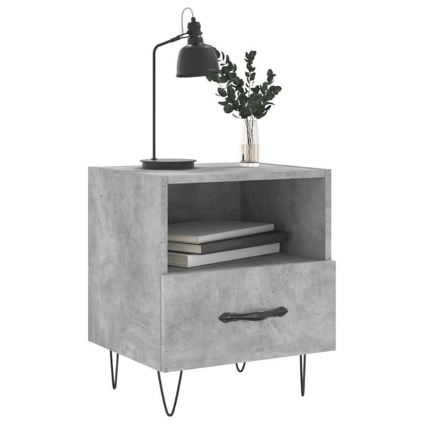 vidaXL sengeborde 2 stk. 40x35x47,5 cm konstrueret træ betongrå