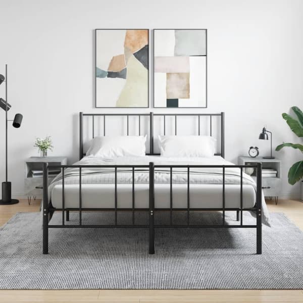 vidaXL sengeborde 2 stk. 40x35x47,5 cm konstrueret træ betongrå