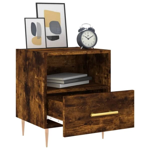 vidaXL Sängbord 2 st rökfärgad ek 40x35x47,5 cm konstruerat trä