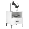 Miniatyrbilde 3 av 11: vidaXL Nattbord 2 stk høyglans hvit 40x35x47,5 cm konstruert tre