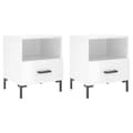 Miniatyrbilde 1 av 11: vidaXL Nattbord 2 stk høyglans hvit 40x35x47,5 cm konstruert tre