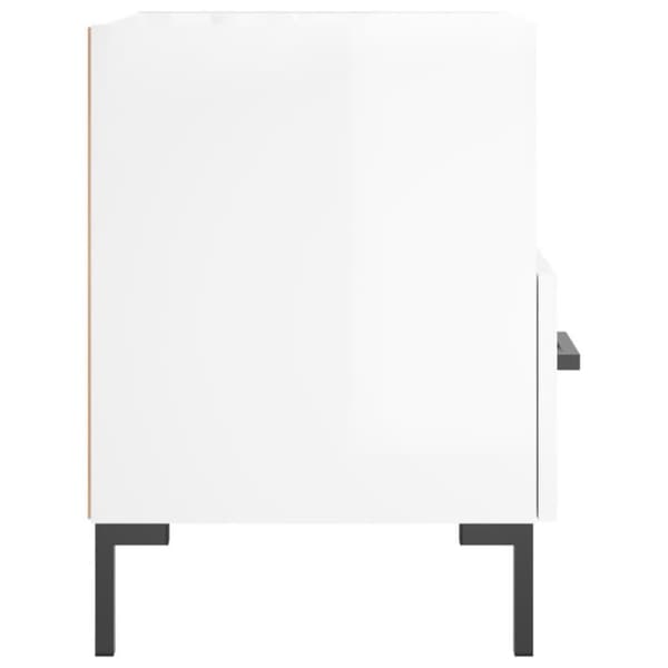 vidaXL Yöpöydät 2 kpl korkeakiilto valk. 40x35x47,5 cm tekninen puu