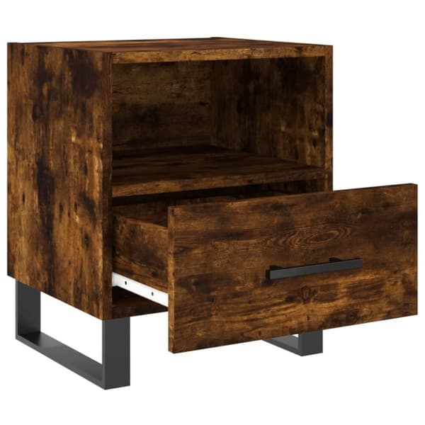vidaXL sengeborde 2 stk. 40x35x47,5 cm konstrueret træ røget egetræ