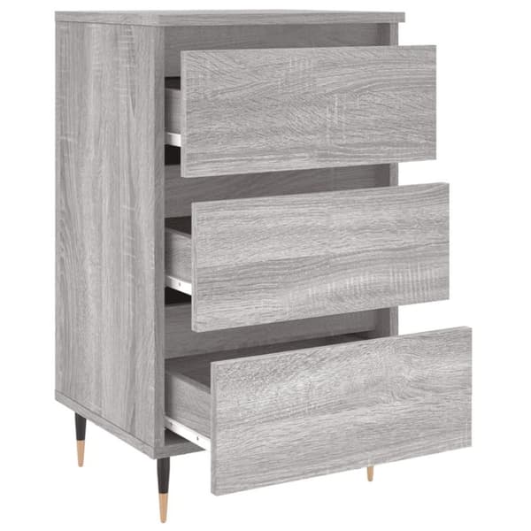 vidaXL sengeborde 2 stk. 40x35x69 cm konstrueret træ grå sonoma-eg
