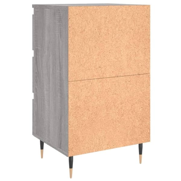vidaXL sengeborde 2 stk. 40x35x69 cm konstrueret træ grå sonoma-eg