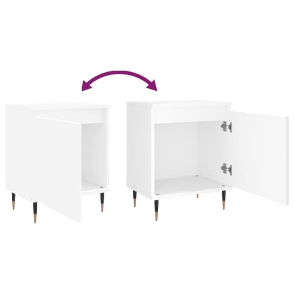 vidaXL Nattbord 2 stk hvit 40x30x50 cm konstruert tre