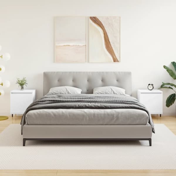 vidaXL Nattbord 2 stk hvit 40x30x50 cm konstruert tre
