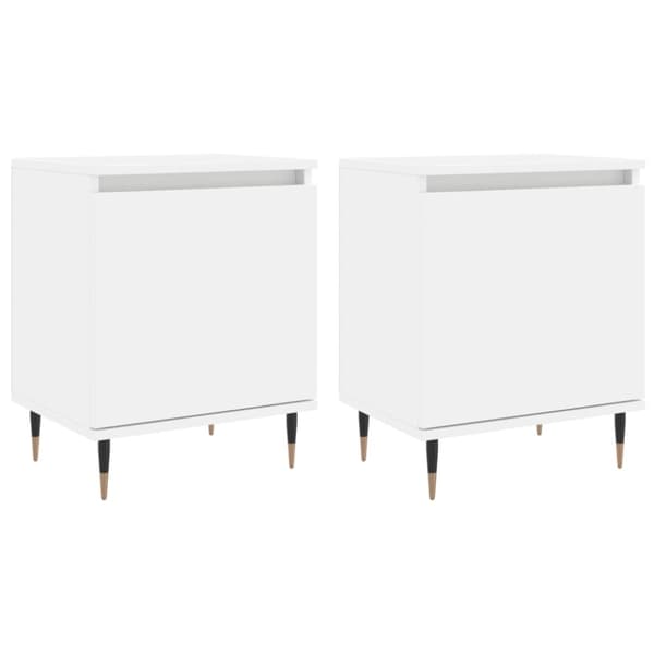 vidaXL Nattbord 2 stk hvit 40x30x50 cm konstruert tre