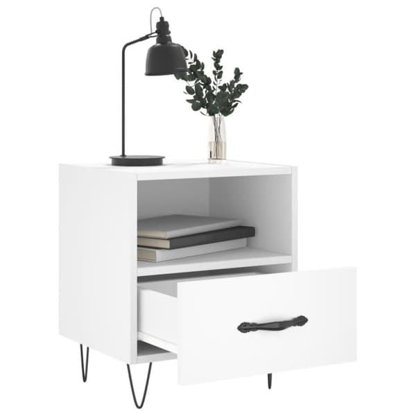 vidaXL Nattbord hvit 40x35x47,5 cm konstruert tre