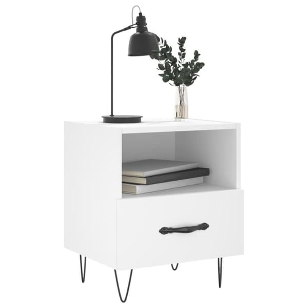 vidaXL Nattbord hvit 40x35x47,5 cm konstruert tre