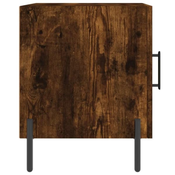vidaXL Sängbord rökfärgad ek 40x40x50 cm konstruerat trä