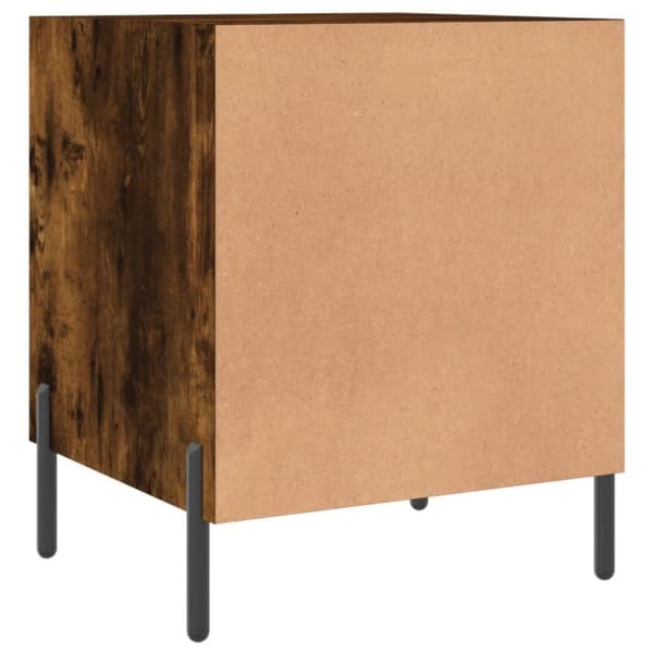 vidaXL Sängbord rökfärgad ek 40x40x50 cm konstruerat trä