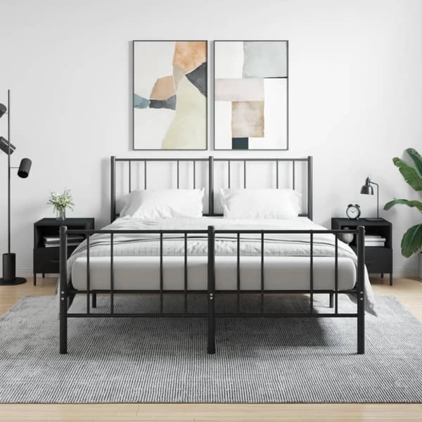 vidaXL sengeborde 2 stk. 40x35x47,5 cm konstrueret træ sort