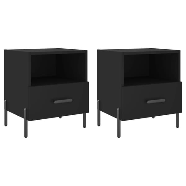 vidaXL sengeborde 2 stk. 40x35x47,5 cm konstrueret træ sort