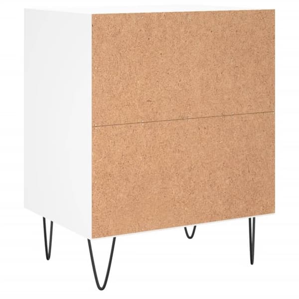 vidaXL Nattbord 2 stk hvit 40x30x50 cm konstruert tre