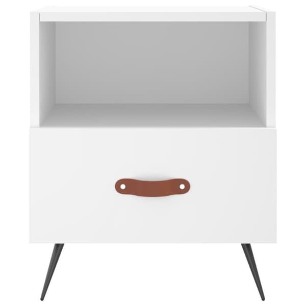 vidaXL Nattbord hvit 40x35x47,5 cm konstruert tre