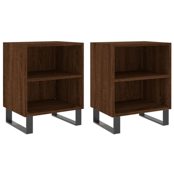 vidaXL Nattbord 2 stk brun eik 40x30x50 cm konstruert tre