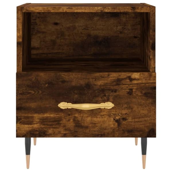 vidaXL Sängbord rökfärgad ek 40x35x47,5 cm konstruerat trä