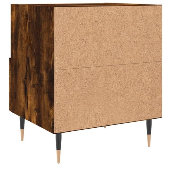 vidaXL Sängbord rökfärgad ek 40x35x47,5 cm konstruerat trä