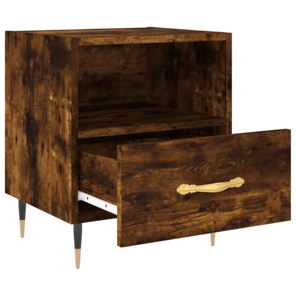 vidaXL Sängbord rökfärgad ek 40x35x47,5 cm konstruerat trä