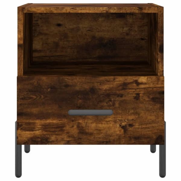 vidaXL sengebord 40x35x47,5 cm konstrueret træ røget egetræ