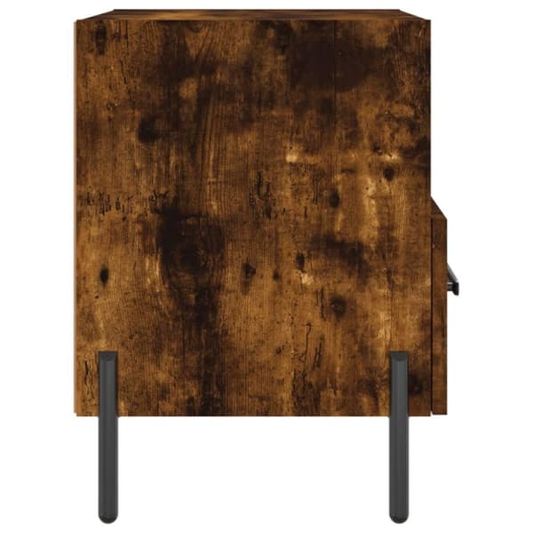vidaXL sengebord 40x35x47,5 cm konstrueret træ røget egetræ