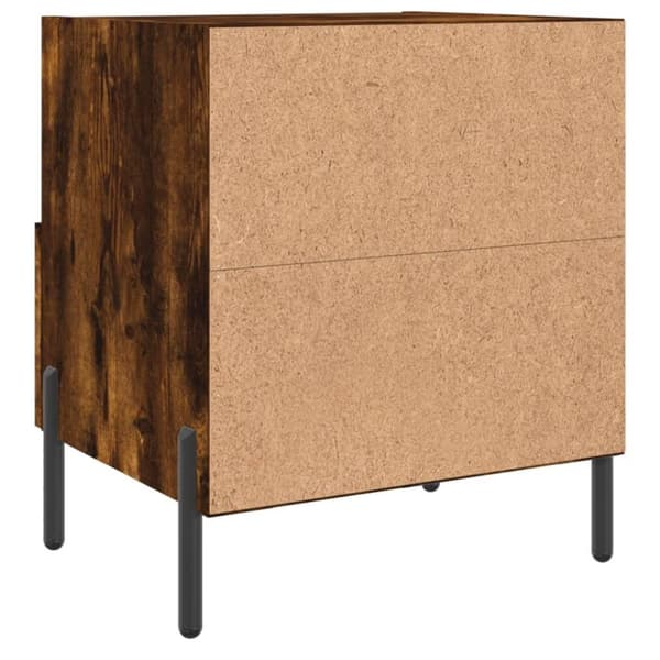 vidaXL sengebord 40x35x47,5 cm konstrueret træ røget egetræ