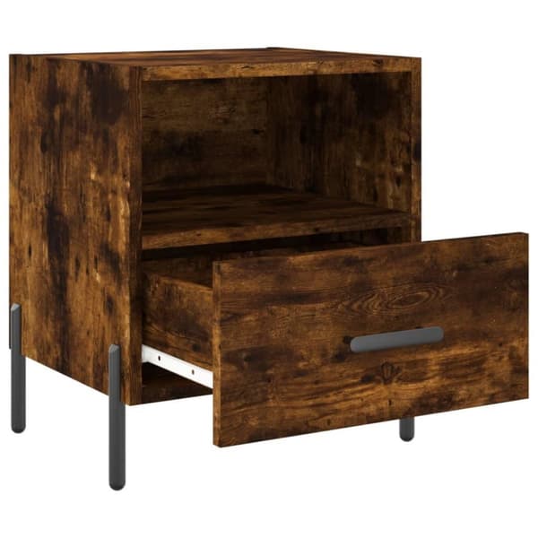 vidaXL sengebord 40x35x47,5 cm konstrueret træ røget egetræ