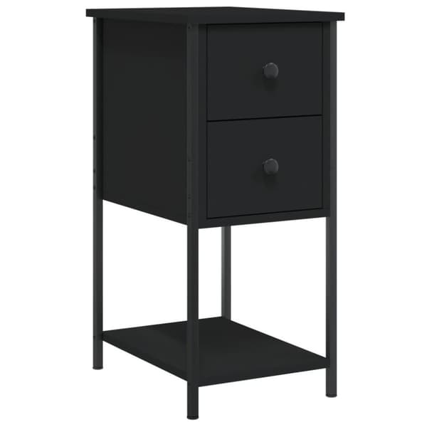 vidaXL Nattbord svart 32x42x70 cm konstruert tre