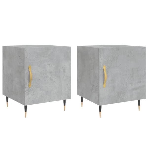 vidaXL Nattbord 2 stk betonggrå 40x40x50 cm konstruert tre