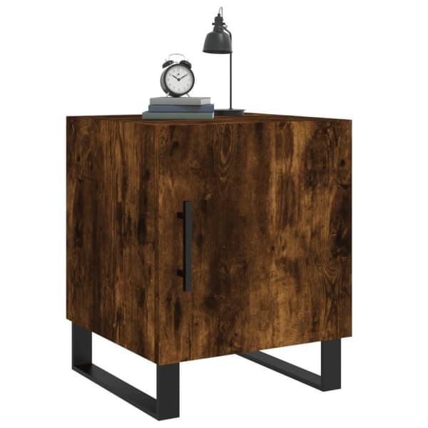 vidaXL Nattbord 2 stk røkt eik 40x40x50 cm konstruert tre