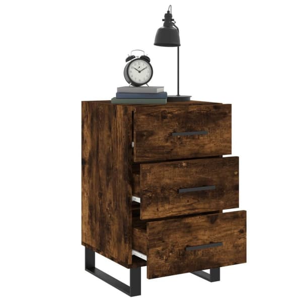 vidaXL Nattbord røkt eik 40x40x66 cm konstruert tre