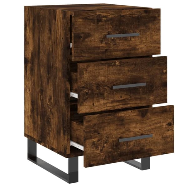 vidaXL Nattbord røkt eik 40x40x66 cm konstruert tre