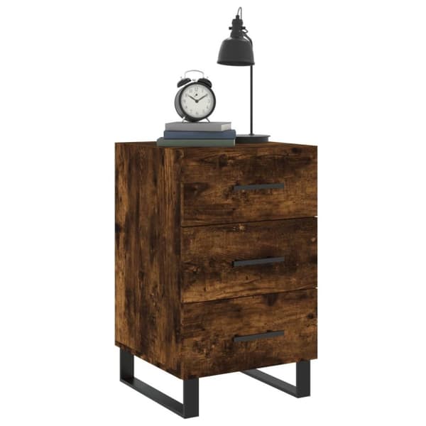 vidaXL Nattbord røkt eik 40x40x66 cm konstruert tre