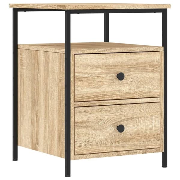 vidaXL sengebord 44x45x60 cm konstrueret træ sonoma-eg