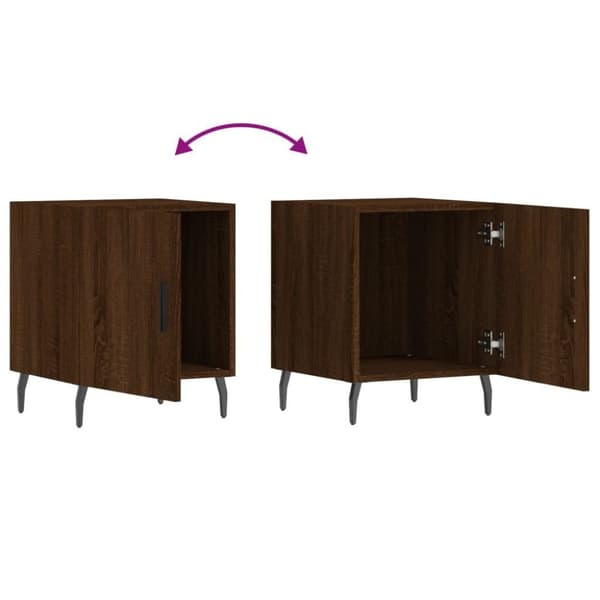 vidaXL Nattbord brun eik 40x40x50 cm konstruert tre