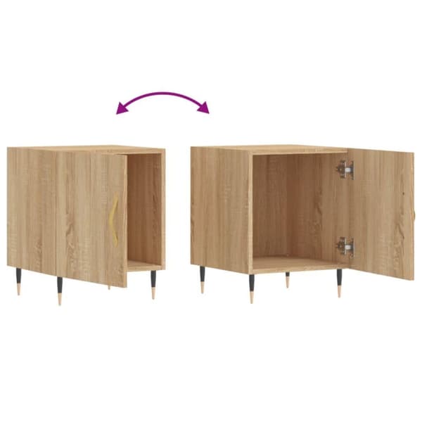 vidaXL Sängbord 2 st sonoma-ek 40x40x50 cm konstruerat trä
