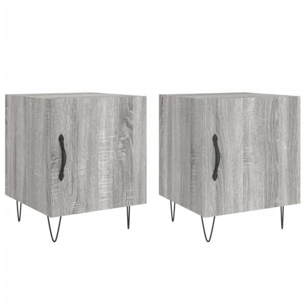 vidaXL Nattbord 2 stk grå sonoma 40x40x50 cm konstruert tre