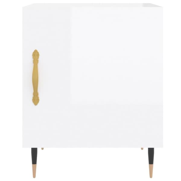 vidaXL Sängbord 2 st vit högglans 40x40x50 cm konstruerat trä