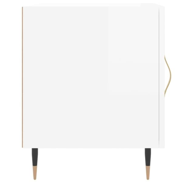 vidaXL Sängbord 2 st vit högglans 40x40x50 cm konstruerat trä