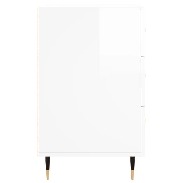 vidaXL Sängbord vit högglans 40x40x66 cm konstruerat trä