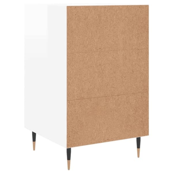 vidaXL sengebord 40x40x66 cm konstrueret træ hvid højglans