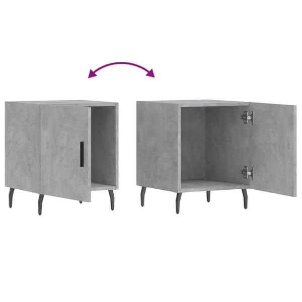 vidaXL Nattbord betonggrå 40x40x50 cm konstruert tre