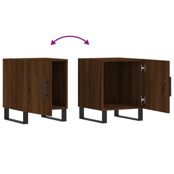 vidaXL Yöpöydät 2 kpl ruskea tammi 40x40x50 cm tekninen puu