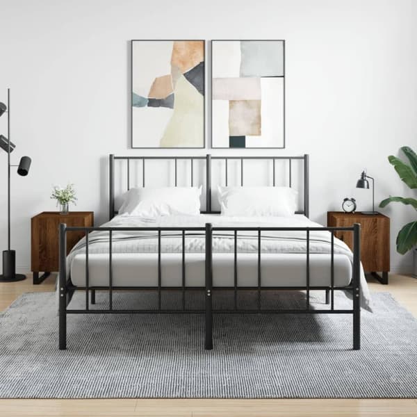 vidaXL Yöpöydät 2 kpl ruskea tammi 40x40x50 cm tekninen puu