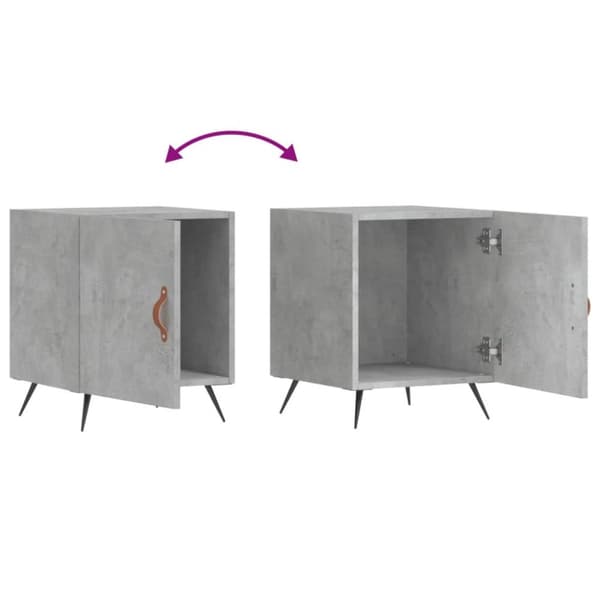 vidaXL sengeborde 2 stk. 40x40x50 cm konstrueret træ betongrå