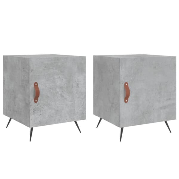 vidaXL sengeborde 2 stk. 40x40x50 cm konstrueret træ betongrå